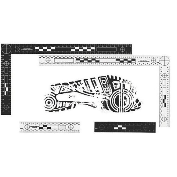 Pack équerre + réglet réversible - Noir et blanc