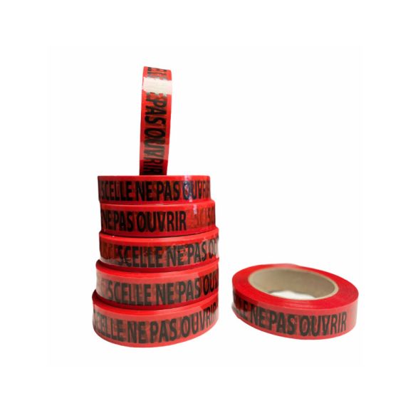 Ruban adhésif rouge - SCELLÉ NE PAS OUVRIR - 2,5 cm x 100 m