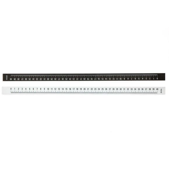 Réglet plastique réversible - Noir et blanc - L40 cm