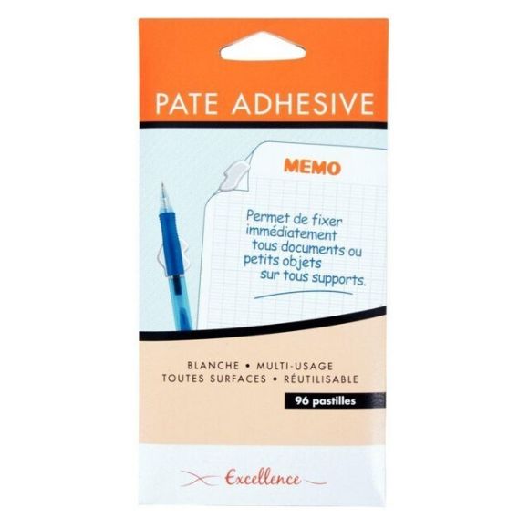 Pâtes adhésives repositionnables - lot de 96 pastilles adhésives