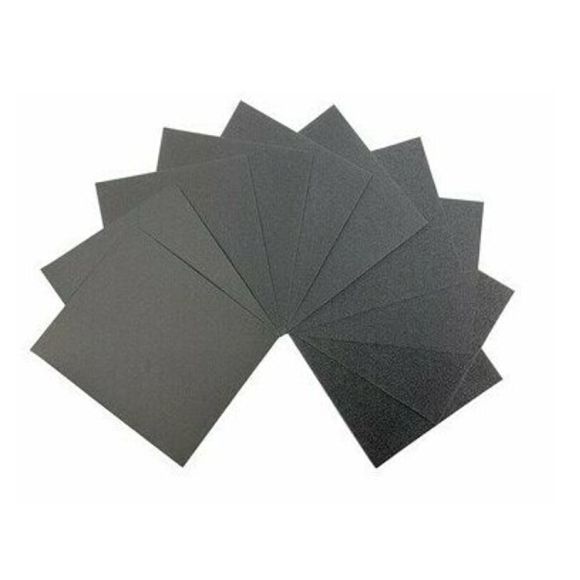 Feuilles de papier abrasif à l'eau - 230 x 280 mm - lot de 80