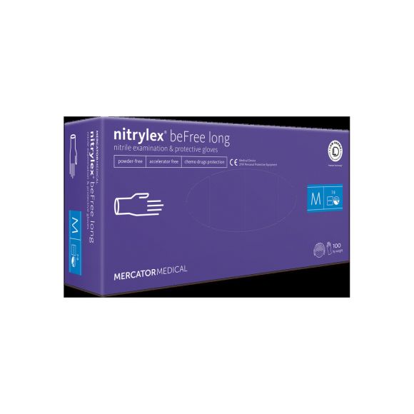 Gants Nitrylex® bleu - manchettes longues 295 mm