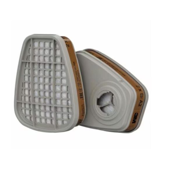 Filtres antigaz et vapeurs A2 3M 6055 - 3M Série 6000 - lot de 2