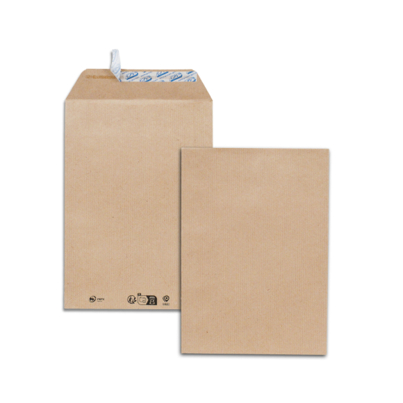 Enveloppe C5 kraft 90g/m² - bande adhésive - 162x229 - sans fenêtre - lot de 50